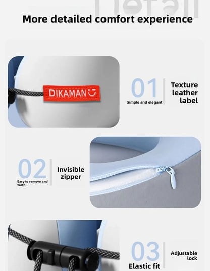 Portable U-shaped Pillow Double Hump Design Ergonomic Neck Pillow Press-inflatable Travel Pillow
