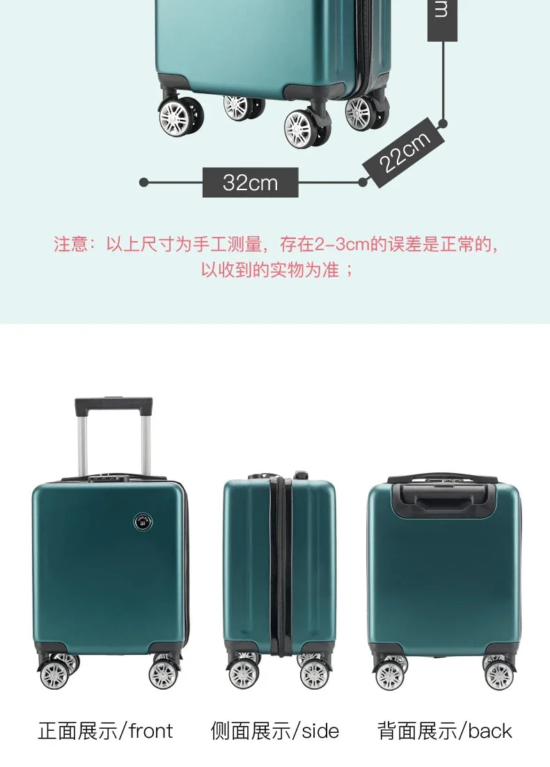 14 Inch Small Luggage Compartment 20*30*40 Cm Spring and Autumn Air Travel Boarding Password Box Travel Suitcase