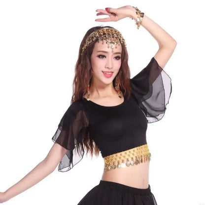 Multi Color Performances Blouse Swirling Tassels Detail Dancewear Costume