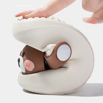 Newborn Baby Slippers Kids Shoes Summer Cute Animal Cartoon Bear Boys Girls Infant Child Comfortable Non-slip Sandals Kids Shoes