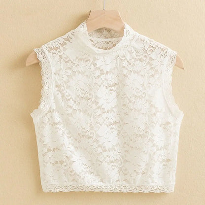 1PC Women Fake Collar White Black Lace Floral Detachable False Collar Blouse Shirt Removable Collar Tie Sweater Decoration