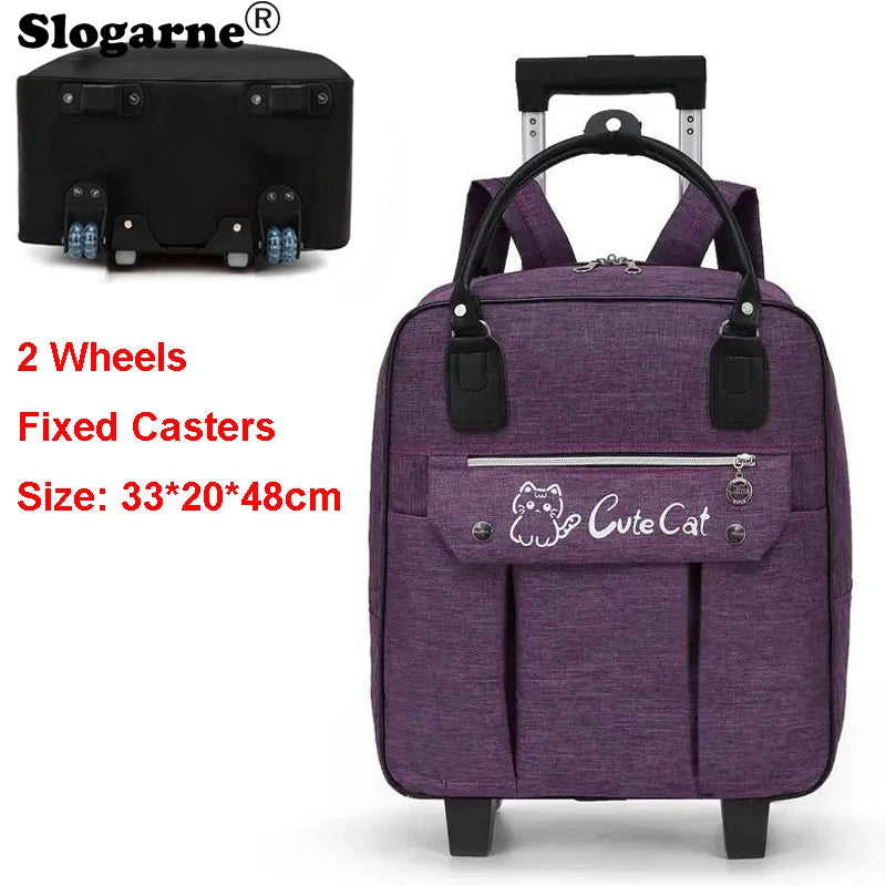 Portable Travel Luggage Bags 4 Wheels Big Capacity Unisex Trolly Travel Duffels Men New Rolling Suitcase Women Wheel Travel Bags