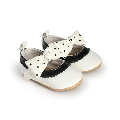 Lioraitiin Toddler Baby Girls Princess Shoes Soft Bow Non-slip Bottom First Walker Shoes Shoes
