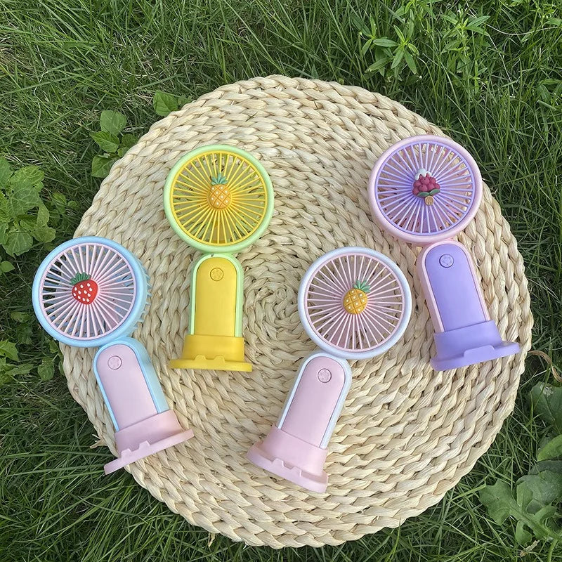 Portable Handheld Fans USB Charging Cartoon Desktop Mini Fan Fisherman Student Summer Outdoor Climbing Fishing Tools Fans