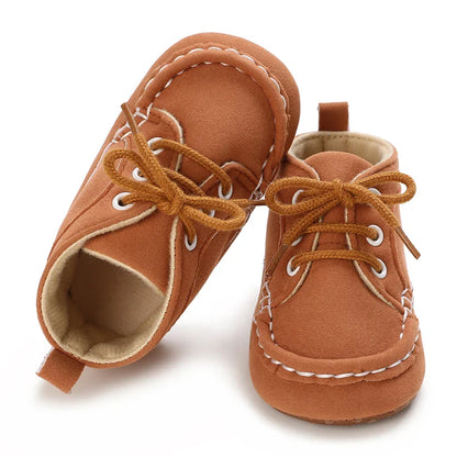 Autumn and Spring Brown Baby Sneakers for Boys 0-12 Months First Walking Shoes