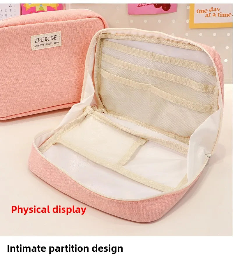 90°opening Multi-layer Pencil Case Student Stationery Storage Artifact Large Capacity Classified and Organized Stationery Bag