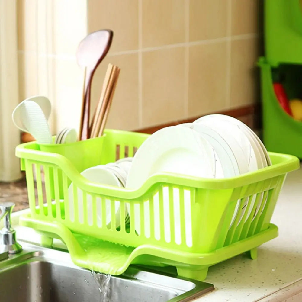Dish Drying Kitchen Utensils Drainer Rack with Drain Board Countertop Dinnerware Plates Bowls Chopsticks Spoons Organizer (Available)