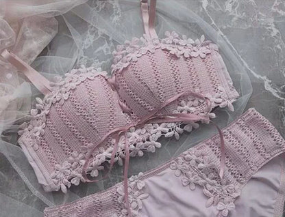 Floral Embroidery Bras for Women Tied Lingerie Seamless Bra Bralette Wireless Brassiere Female Underwear Intimates Sujetador New