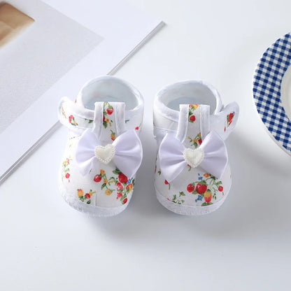 Newborn Baby Boy Girls Shoes Spring Autumn Lovely Floral Embroidery Anti-Slip Sneaker Crib Shoes Soft Cotton Cute First Walkers