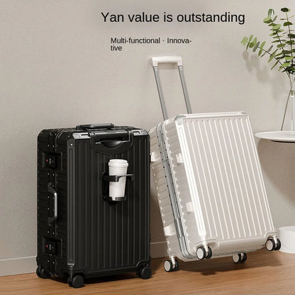 Luggage Unisex 20-inch Carry-On Suitcase 29-inch Large Capacity Aluminum Frame Travel Password Suitcase with Smooth wheels