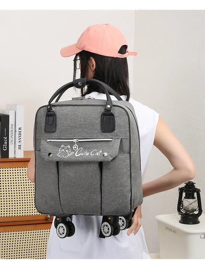 Portable Travel Luggage Bags 4 Wheels Big Capacity Unisex Trolly Travel Duffels Men New Rolling Suitcase Women Wheel Travel Bags