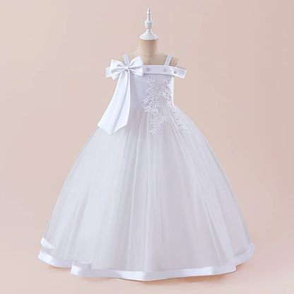 Fashion Bridesmaids Party Girls Dresses Elegant Flower Wedding Princess Dress for Girl Birthday Evening Prom Christmas Costumes