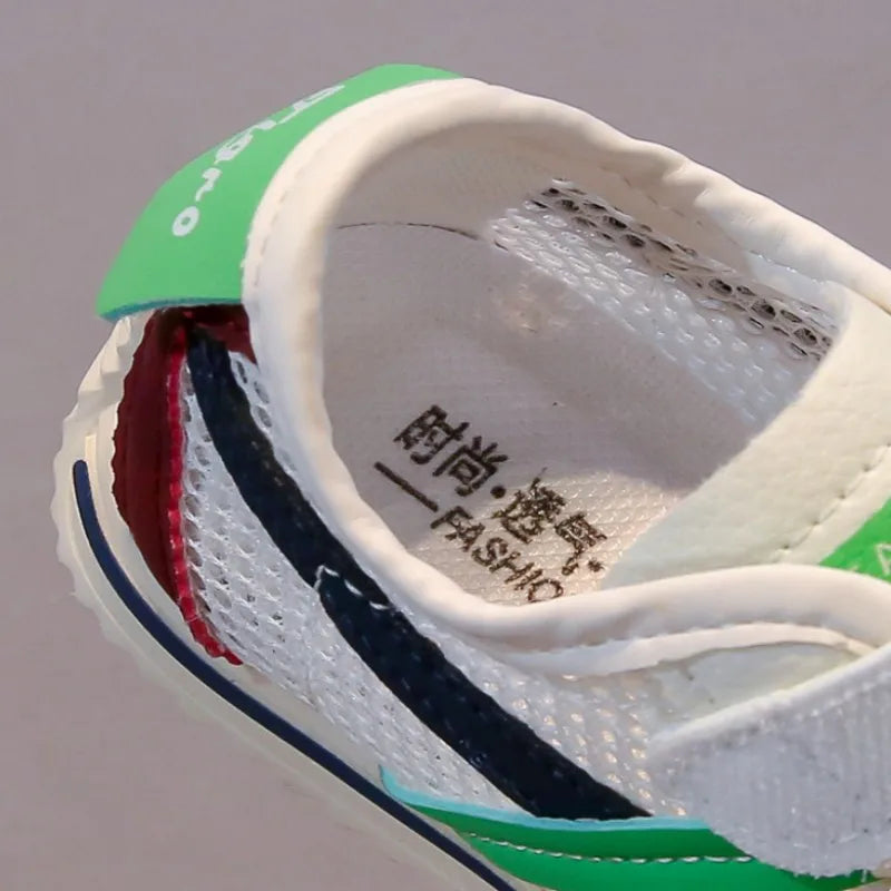 Children's Mesh Shoes Summer Autumn  New Breathable Mesh Boys Forrest Gump Shoes Casual Sports Girls' Board Shoes Green Brow