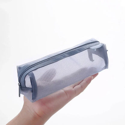 Mesh Pencil Case Transparent Pens Pouch Cute Simple Aesthetic Bag Organizer Office School Supplies for Student Stationary