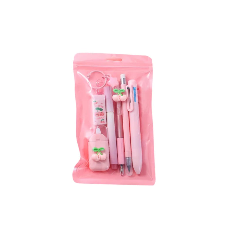 7pcs/set Little Fresh Fruits Series Stationary Sets 7-in-1 Multi-functional Stationery Supplies Back to School Gift For Kids