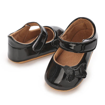Spring and Autumn Bow Mary Jane Princess Shoes  Baby Girl Rubber Bottom Anti slip Sneaker
