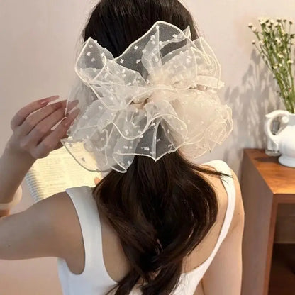 Women's Hair Accessories; Big Black Scrunchies Hairties for Buns and Ponytails, Chic Headwear Hair Bands