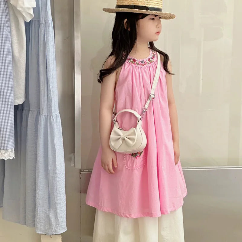 Kids Girls Cute Bowknot Handbag Fashion Crossbody Bag Detachable Strap Mini Shoulder Bag for Children Stylish Purse