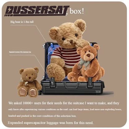 100% Aluminum Magnesium Alloy Luggage Trolley - 20-28 Inch Carry-On With Cup Holder | Lightweight Travel Suitcase