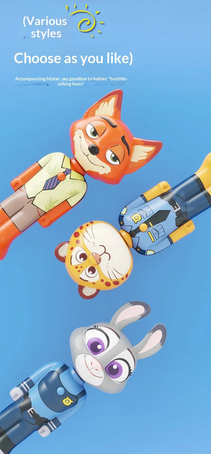 Disney Zootopia Internet Celebrity Retractable Toothbrush Nick Judy Deformed Soft Bristled Toothbrush Fine Bristle Kid Gift Toys