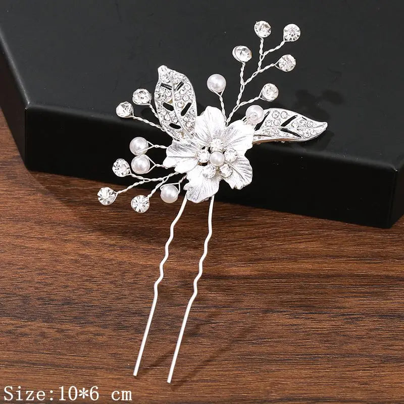 Hair Pins Hair Accessories For Women Wedding Accessories Hair Clips Jewelry Pearl Rhinestone Flower Hair Clip Pins Headpiece