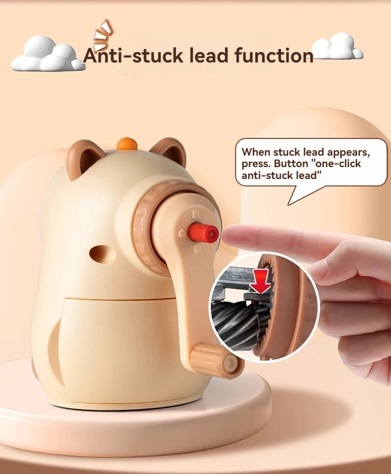 Elementary School Student Pencil Sharpener and Cranked Pencil Sharpener Rolling Pencil Sharpener Automatic Lead Feeding Durable