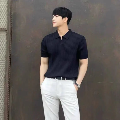 Ice Silk Shirt Summer Loose Trend Couple Thin Sun Protection Lapel Short-sleeved Solid Color Top