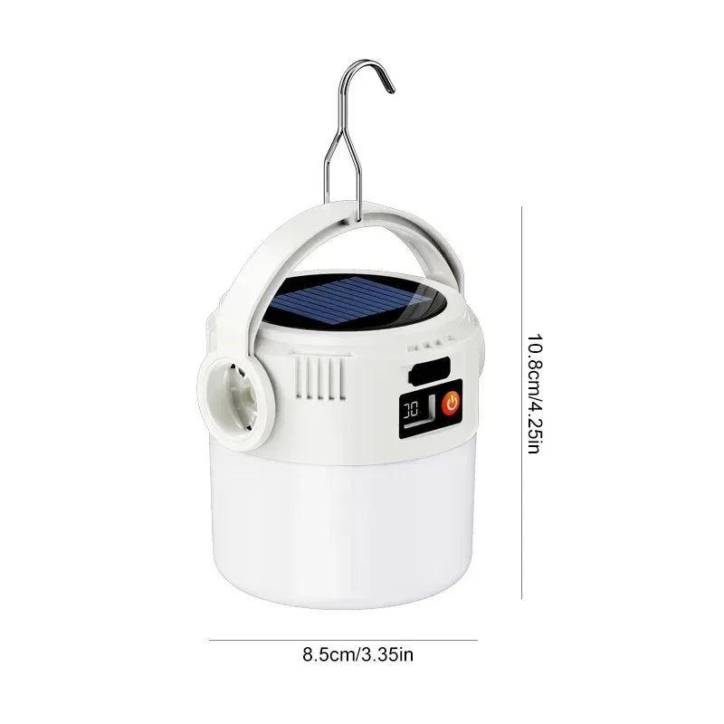Outdoor Solar Lantern Waterproof Design Dual Light Modes Portable Lightweight Long Runtime Solar Powered Camping Emergency Light