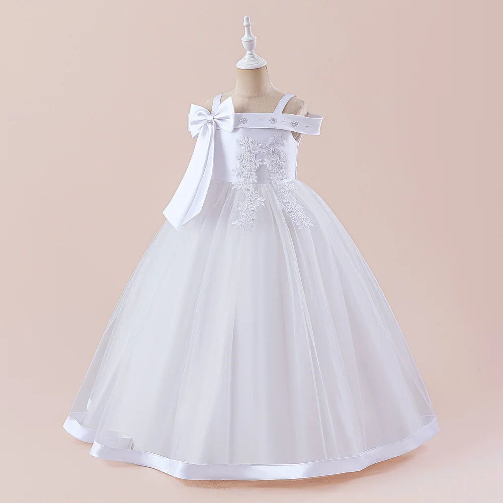 Fashion Bridesmaids Party Girls Dresses Elegant Flower Wedding Princess Dress for Girl Birthday Evening Prom Christmas Costumes