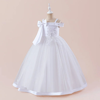 Fashion Bridesmaids Party Girls Dresses Elegant Flower Wedding Princess Dress for Girl Birthday Evening Prom Christmas Costumes