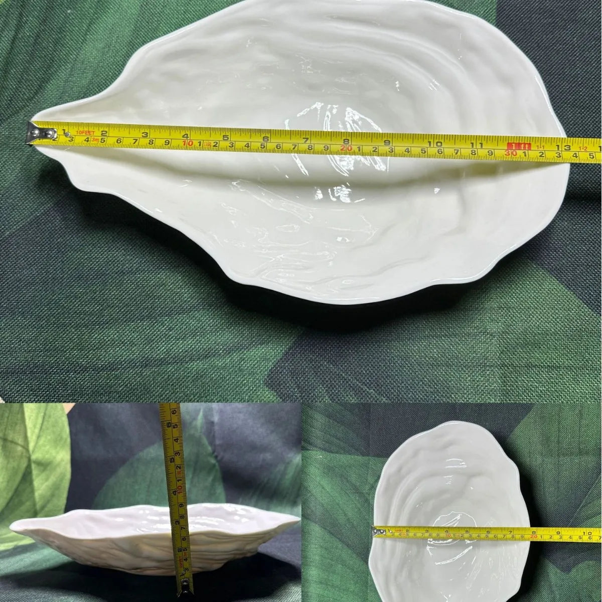 Pure White Oyster Bowl Plate Irregular Ceramic Bowl Shaped Salad Fruit Bowl Main Course Decorative Plate Household Tableware