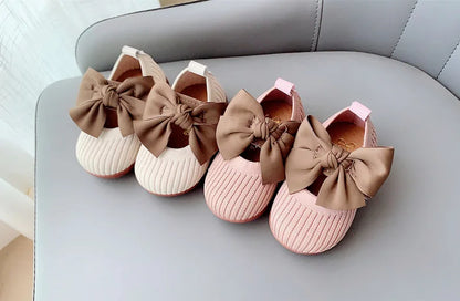 Hot﻿ Kawaii Casual Shoe Children S Shoes Autumn Girls Leather Shoes Bow Square Toe 1 Year Old Baby Soft Sole Walking