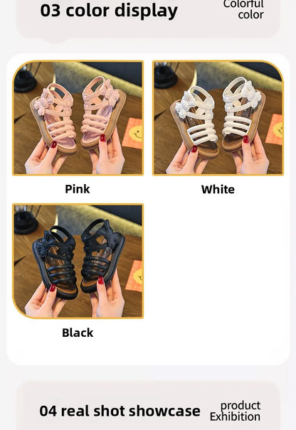 1-10Y Baby Girls Sandals Summer Children's New Cool Fashion Princess Cute Versatile Shoes for Students Flat Sandal Casual Shoe