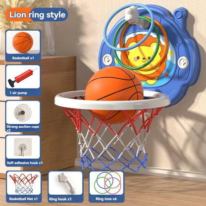 New Children's Basketball Frame Indoor Shooting Hanging Baby Basketball Stand 1-5 Year Old Baby Home Ball Toy No Punching