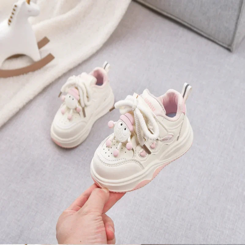 New Style Girls' Board Shoes With Fashionable Leather Surface Cute Casual Shoes Children S