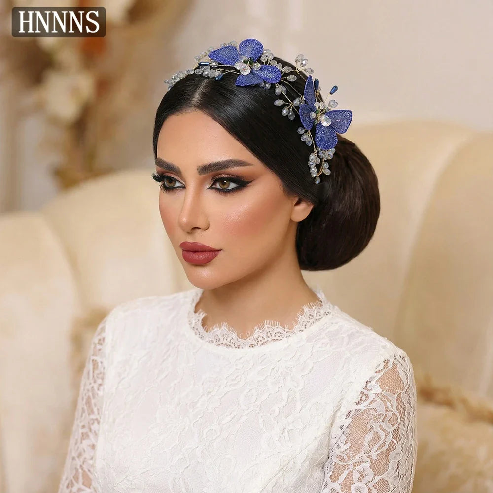 TOPQUEEN Elegant Fairy-Tale Inspired Wedding Hair Accessories Bridal Butterfly Headband Bohemian Women Party Headpiece