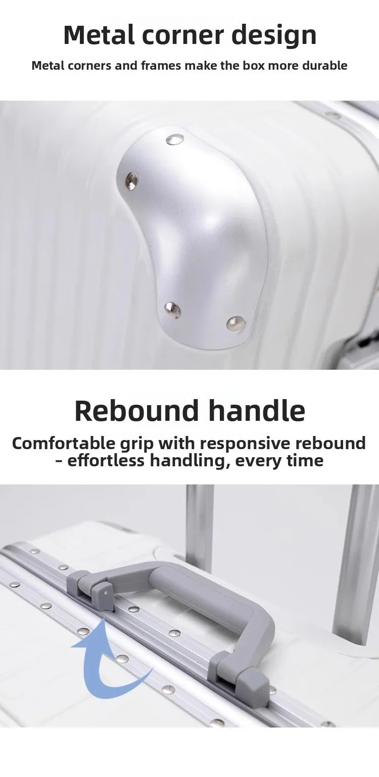 Magnesium Aluminum Alloy Luggage Set, 20" Carry-On & 28" Travel Suitcase with TSA Lock, Lightweight Durable