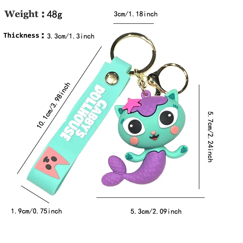 Cat Keychain Accessories For Bag Charms Doll Keyring Women Gabbys Dollhouse Car Key Chain Llaveros Anime Gato Jewelry Wholesale