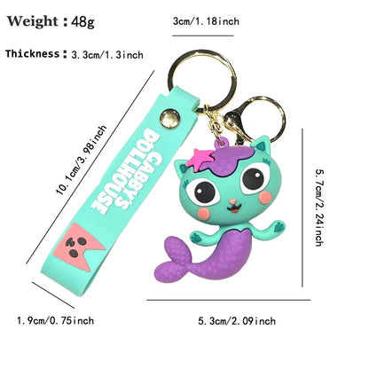 Cat Keychain Accessories For Bag Charms Doll Keyring Women Gabbys Dollhouse Car Key Chain Llaveros Anime Gato Jewelry Wholesale
