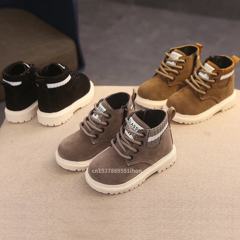 Material Plush Kids Winter Boots Cotton Fabric Spring Autumn Children Shoes Baby Toddler Boys Girls Boots (Available)