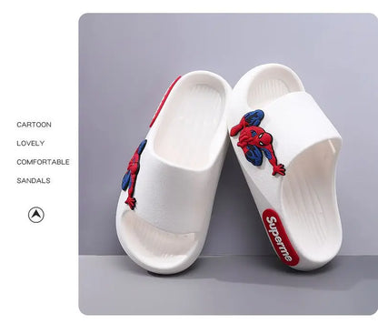 Anime peripheralsMarvel cartoon Spider-Man children's home anti-slip sandals New flip-flop boys soft-soled beach sandals EVA