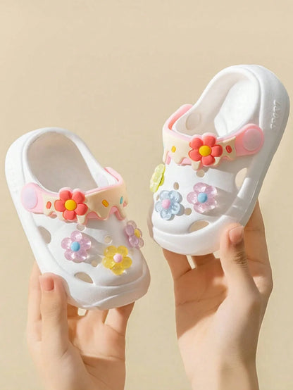 Summer indoor non-slip floral convertible soft-soled sandals for kids
