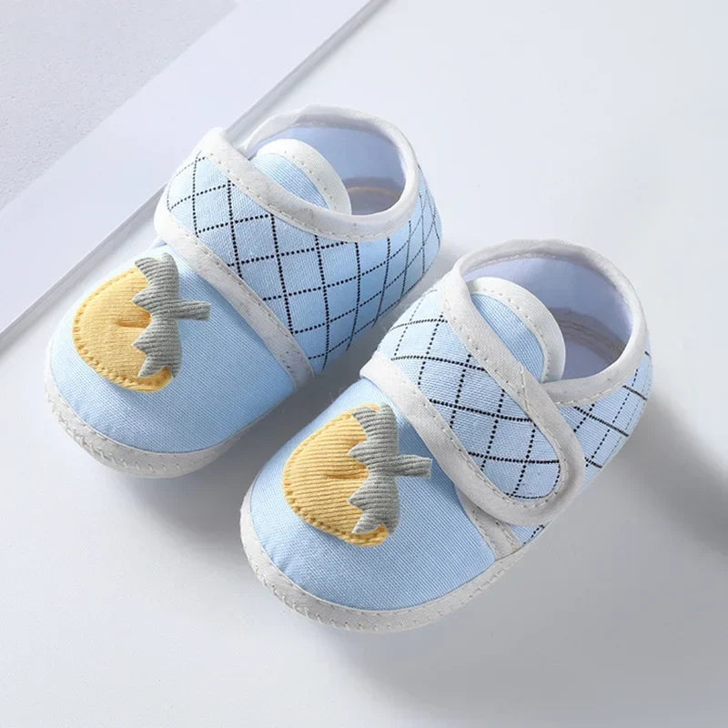 Newborn Baby Boy Girls Shoes Spring Autumn Lovely Floral Embroidery Anti-Slip Sneaker Crib Shoes Soft Cotton Cute First Walkers (Available)