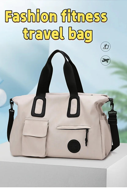 Large capacity travel handbag, lightweight luggage that can be carried around, shoulder strap fitness bag