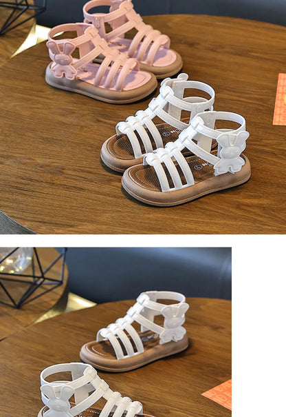 1-10Y Baby Girls Sandals Summer Children's New Cool Fashion Princess Cute Versatile Shoes for Students Flat Sandal Casual Shoe