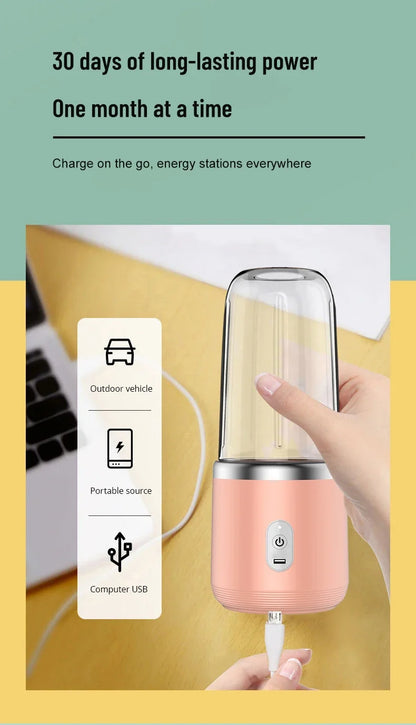Portable Electric Juicer Mini Home Mixer Multifunctional Fruit and Vegetable Crushing Mixer USB Charging Juice Cup Juicing Tool