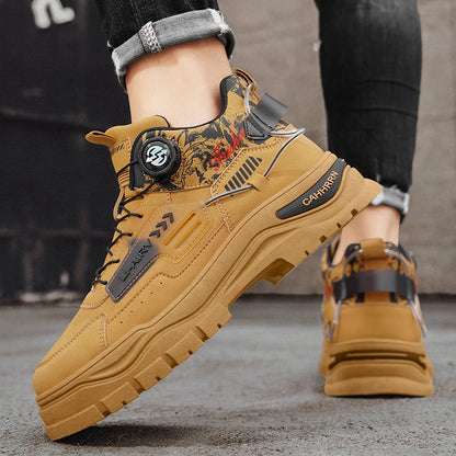 Men's Casual Outdoor Boots Fall Breathable Trendy Versatile Leisure Knob Board Shoes Anti-slip Riding Fashion Sneakers