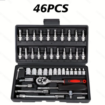 Drive Socket Set Ratchet Wrench Set Car Tool Kit, Bit Socket Wrench Set Metric Mechanic Tool Set Car accessories