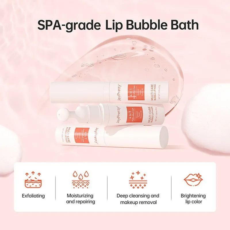 Exfoliating Bubble Lip Balm for Dark Lips Pink Lip Lightening Scrub Moisturizing Lip Mask