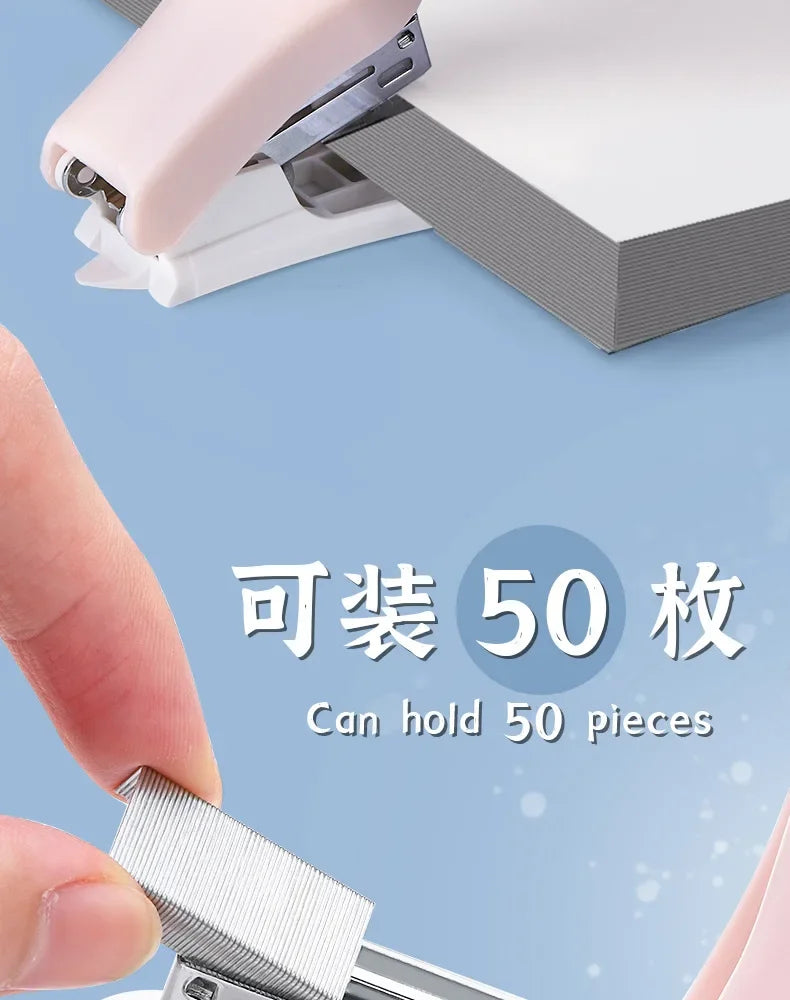 Mini Stapler Set with Staples Cute Rabbit Bear Paper Binder Stationery Office Binding Tools School Supplies